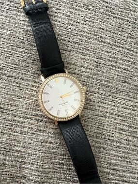 kate spade Black and Gold Crystal-Trim Women's Watch